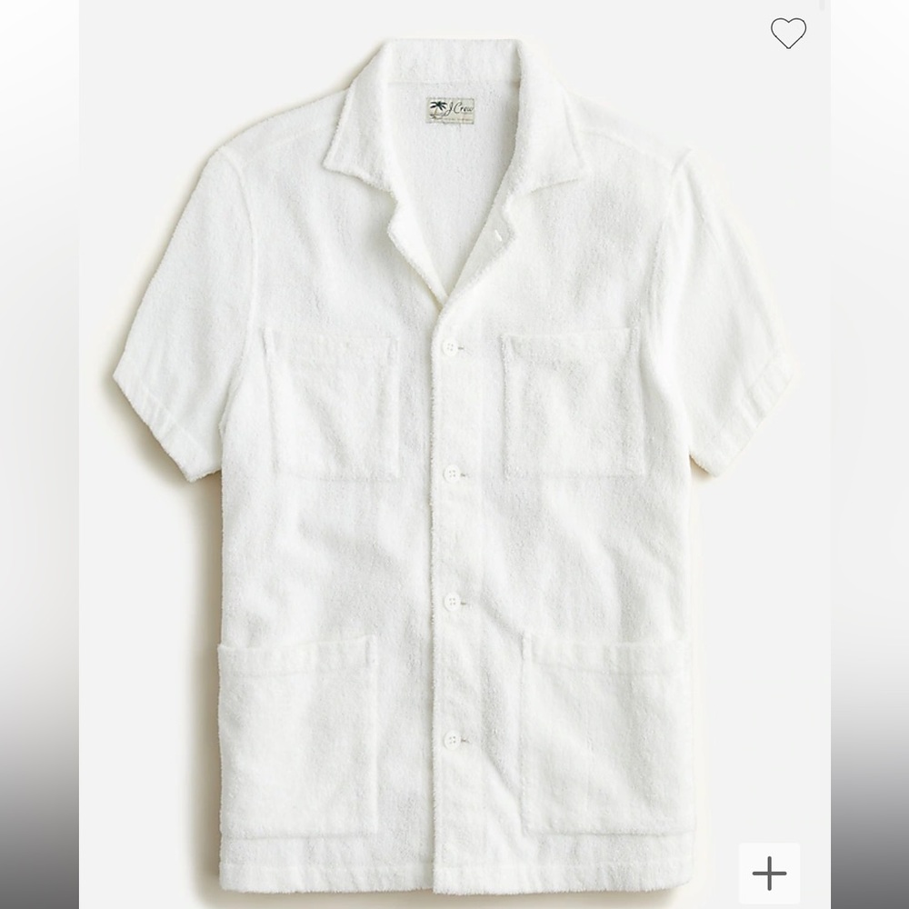 Terry cloth four-pocket camp-collar shirt (J. CREW)